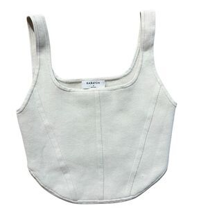 Babaton light gray cropped knit tank size small